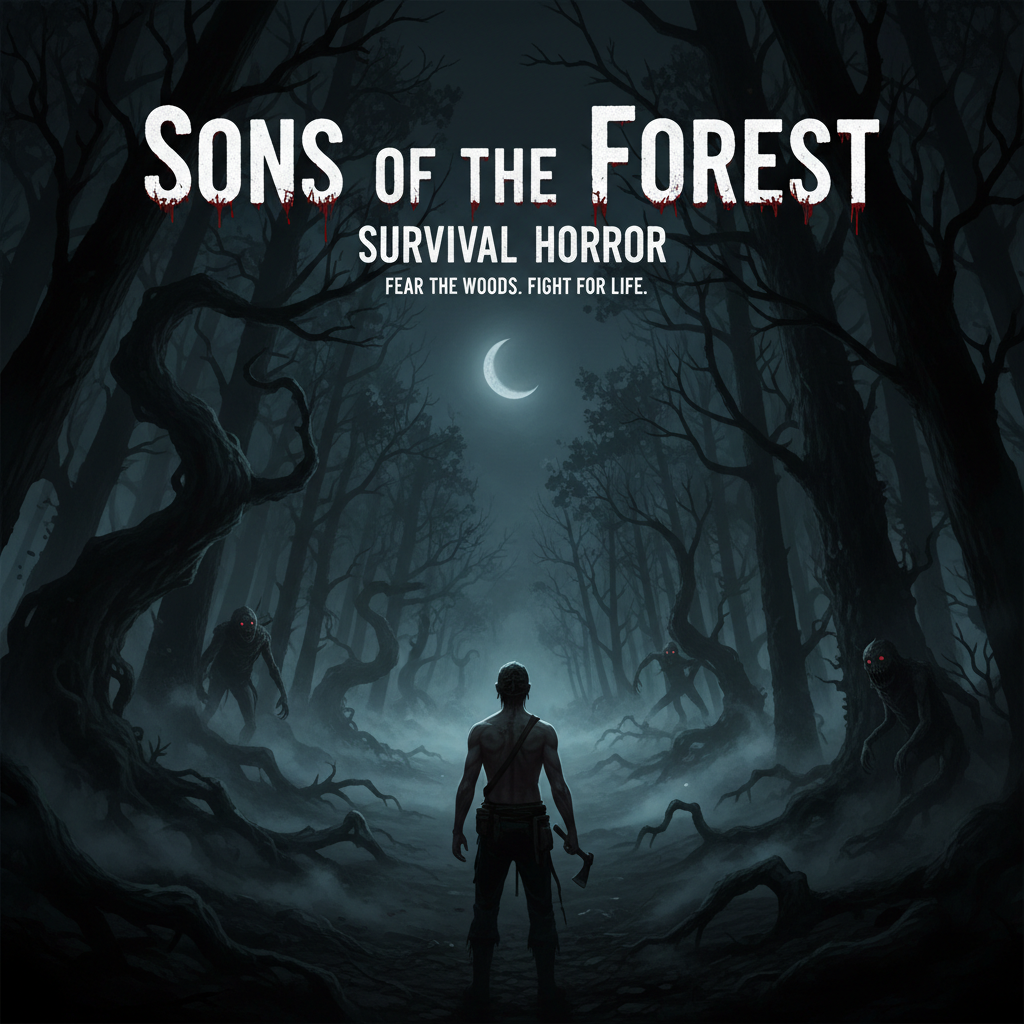 Sons of the Forest dark horror game banner