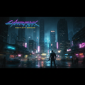 Cyberpunk 2077 dark neon Night City game banner